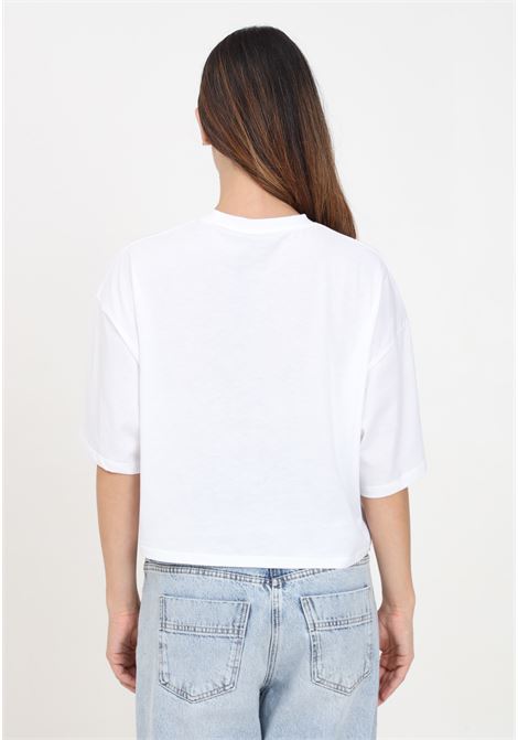 T-shirt a manica corta bianca da donna con stampa logo ELISABETTA FRANCHI | MA00646E2270